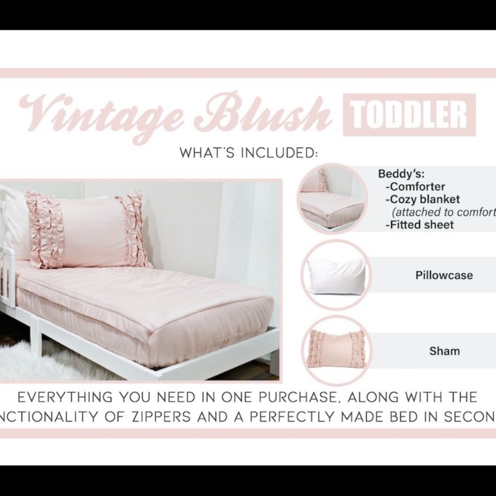 Toddler Bedding Set - Blush Pink